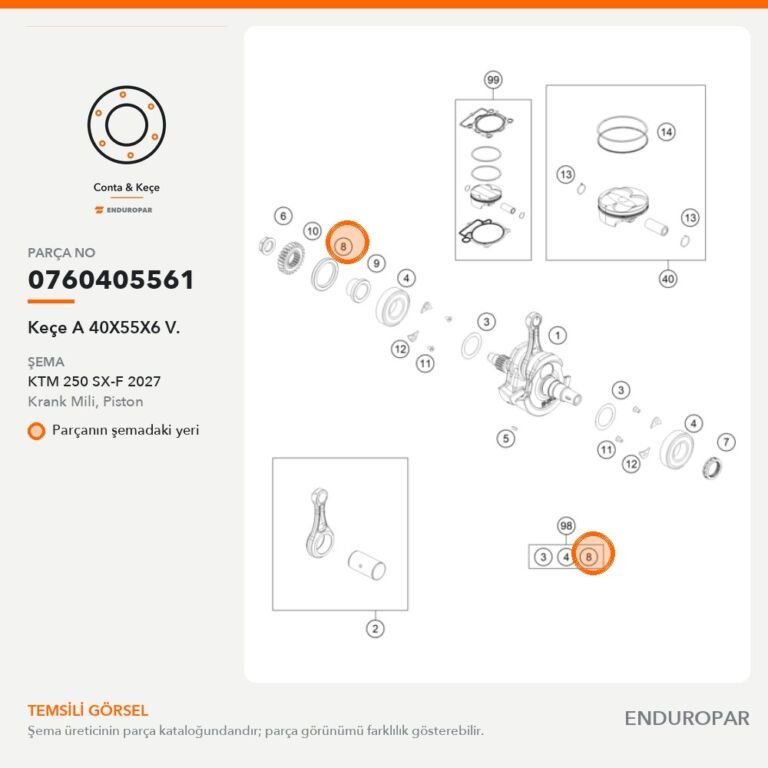 Keçe A 40X55X6 V. 0760405561 parça şeması