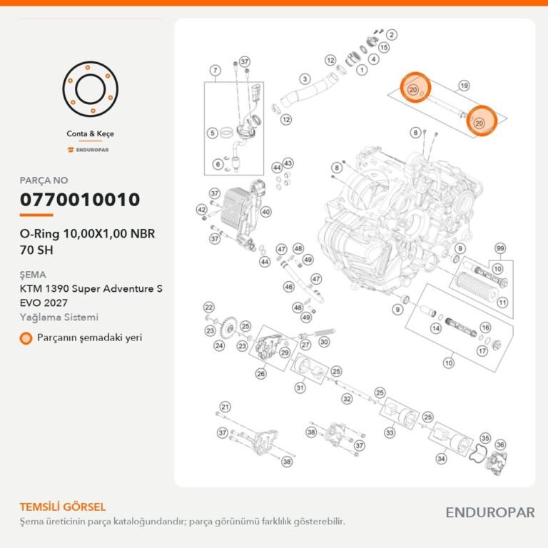 O-Ring 10,00X1,00 NBR 70 SH 0770010010 parça şeması