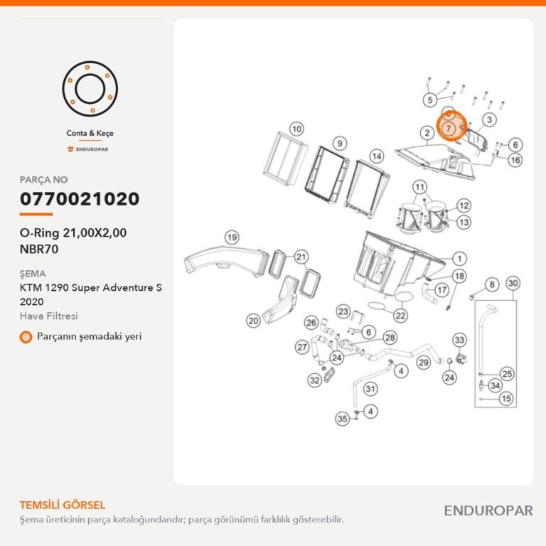 O-Ring 21,00X2,00 NBR70 0770021020 parça şeması