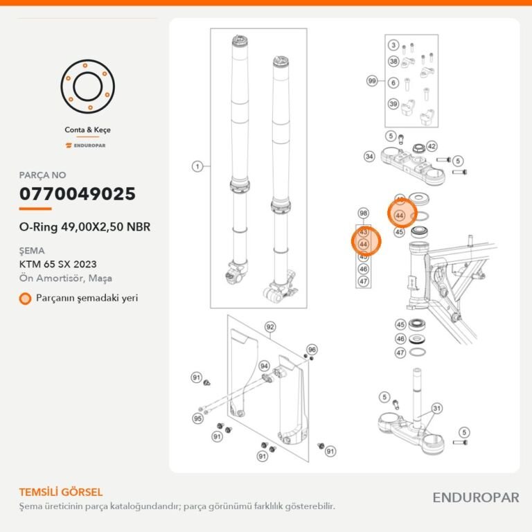 O-Ring 49,00X2,50 NBR 0770049025 parça şeması