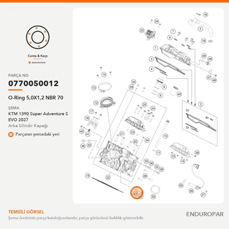 O-Ring 5,0X1,2 NBR 70 0770050012 parça şeması