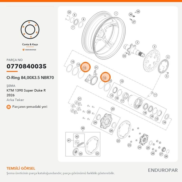O-Ring 84,00X3.5 NBR70 0770840035 parça şeması