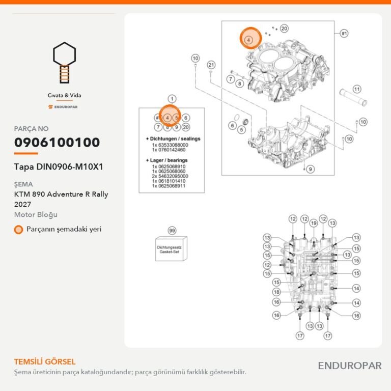 Tapa DIN0906-M10X1 0906100100 parça şeması