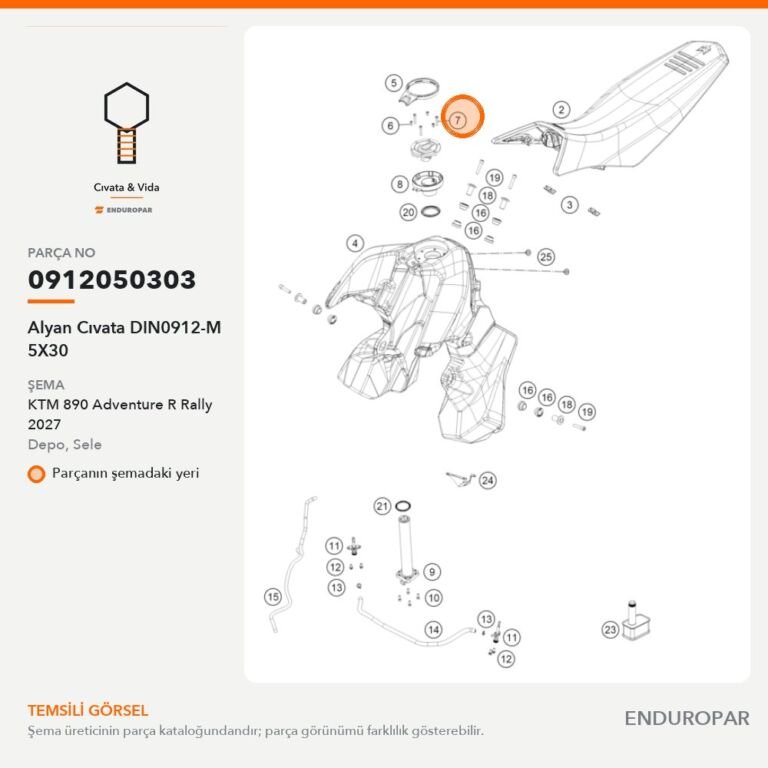 Alyan Cıvata DIN0912-M 5X30 0912050303 parça şeması