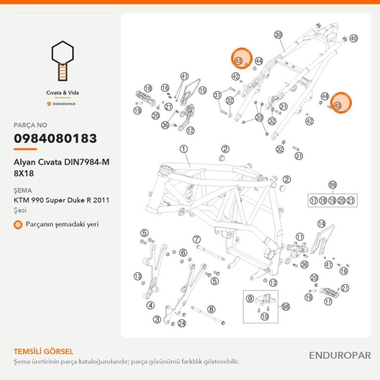 Alyan Cıvata DIN7984-M 8X18 0984080183 parça şeması