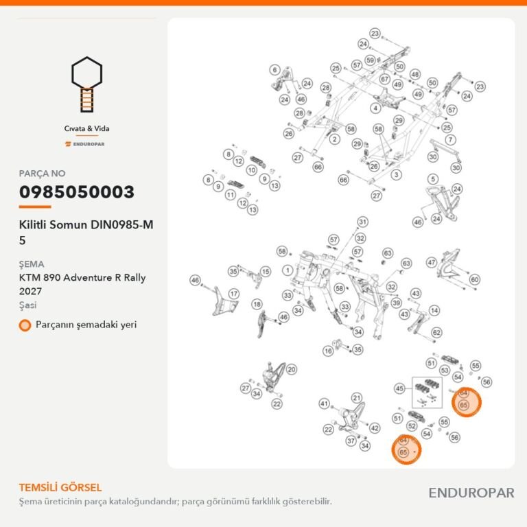 Kilitli Somun DIN0985-M 5 0985050003 parça şeması
