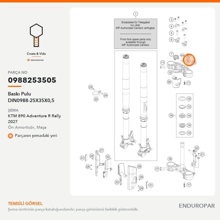 Baskı Pulu DIN0988-25X35X0,5 0988253505 parça şeması