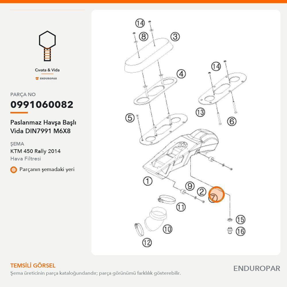 Vite a testa svasata in acciaio inox DIN7991 M6X8