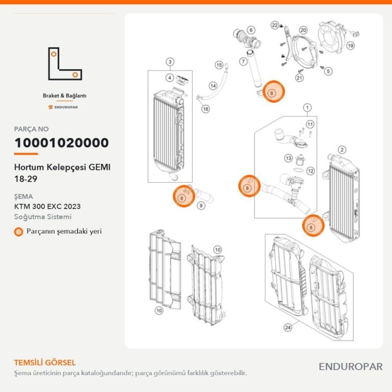 Hortum Kelepçesi GEMI 18-29 10001020000 parça şeması