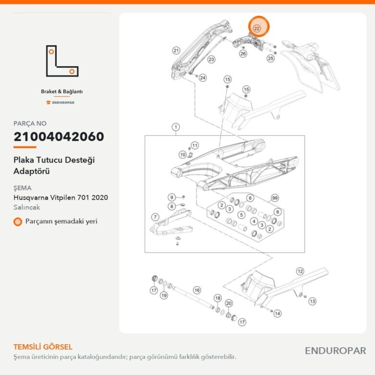 Plaka Tutucu Desteği Adaptörü 21004042060 parça şeması