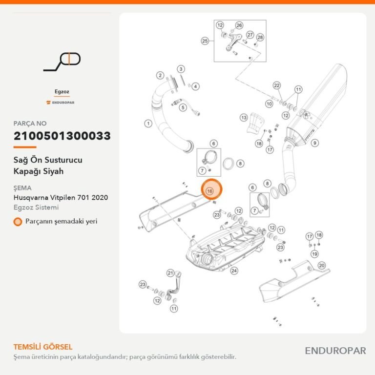 Sağ Ön Susturucu Kapağı Siyah 2100501300033 parça şeması