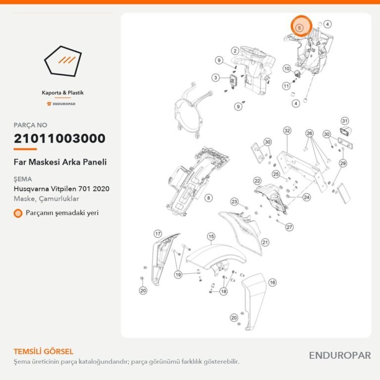 Far Maskesi Arka Paneli 21011003000 parça şeması