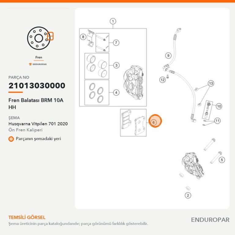 Fren Balatası BRM 10A HH 21013030000 parça şeması