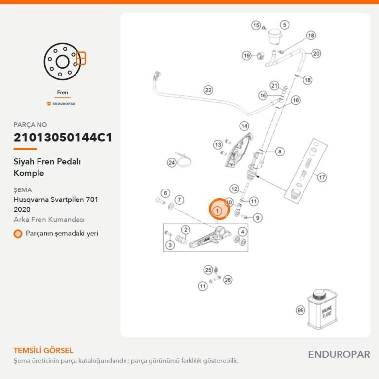 Siyah Fren Pedalı Komple 21013050144C1 parça şeması