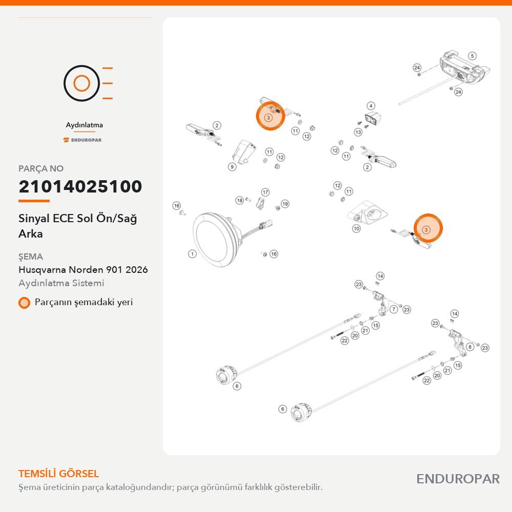 Sinyal ECE Sol Ön/Sağ Arka 21014025100 parça şeması