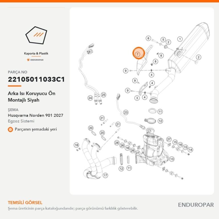 Arka Isı Koruyucu Ön Montajlı Siyah 22105011033C1 parça şeması
