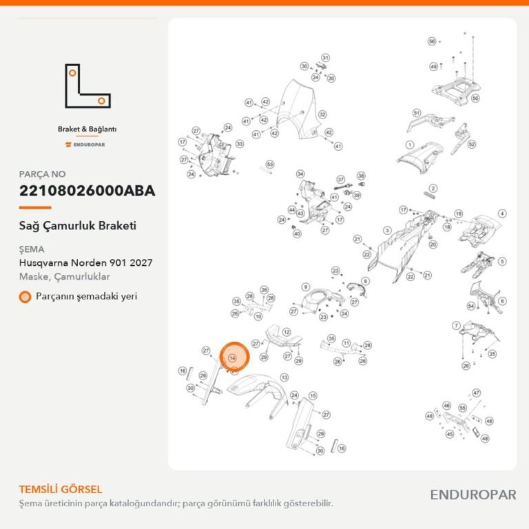 Sağ Çamurluk Braketi 22108026000ABA parça şeması