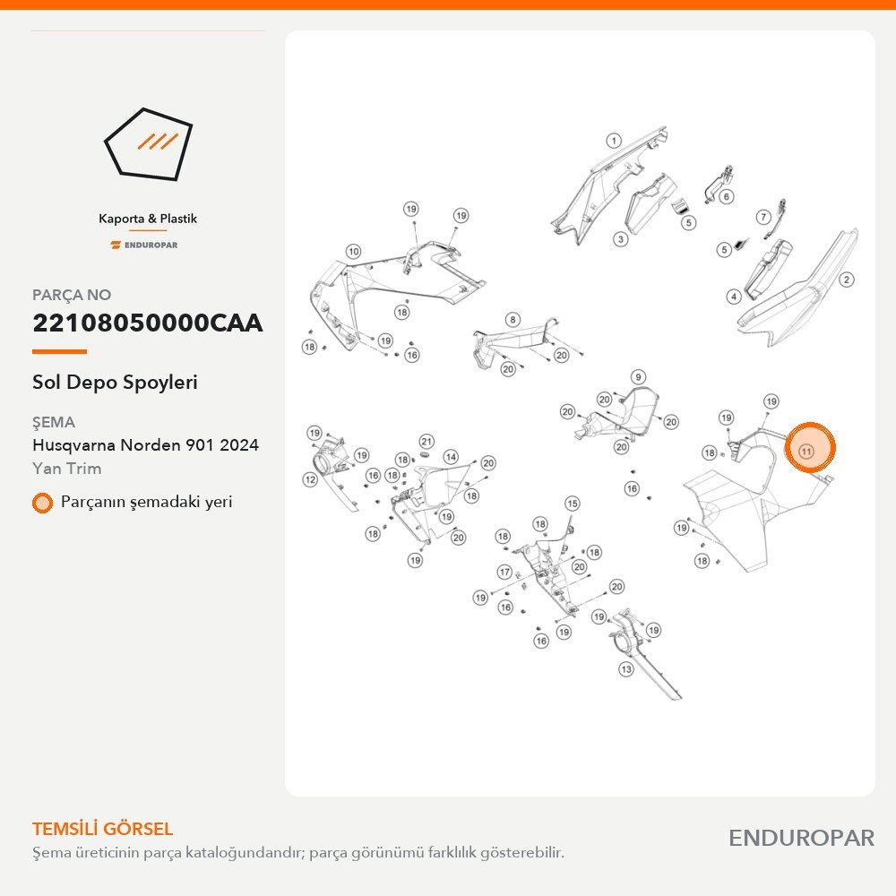 Sol Depo Spoyleri 22108050000CAA parça şeması