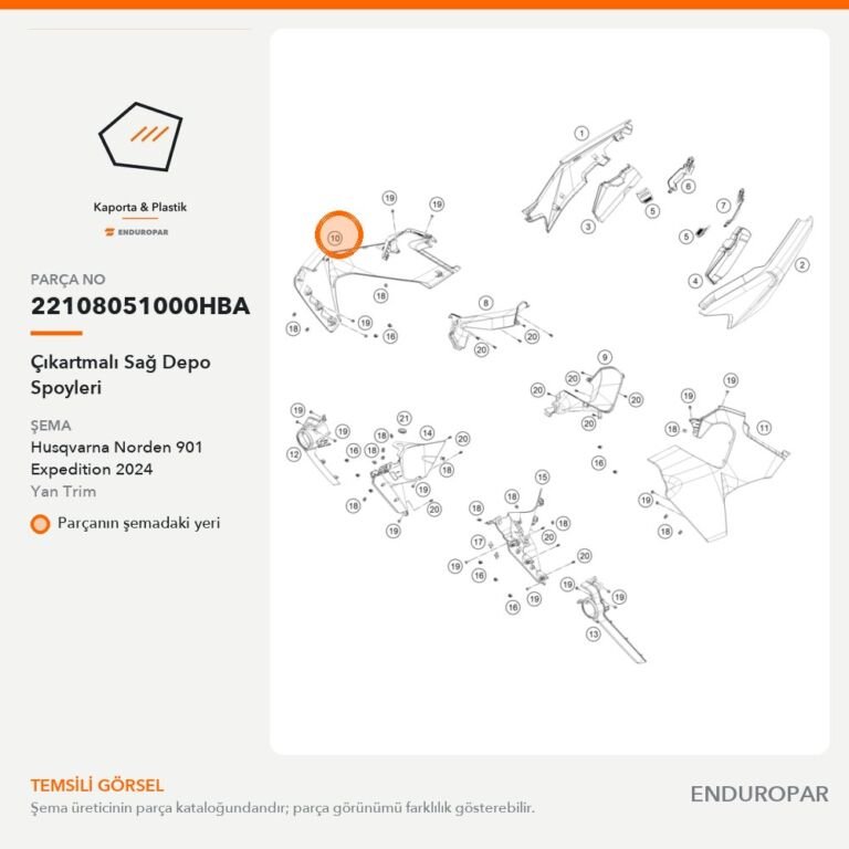 Çıkartmalı Sağ Depo Spoyleri 22108051000HBA parça şeması