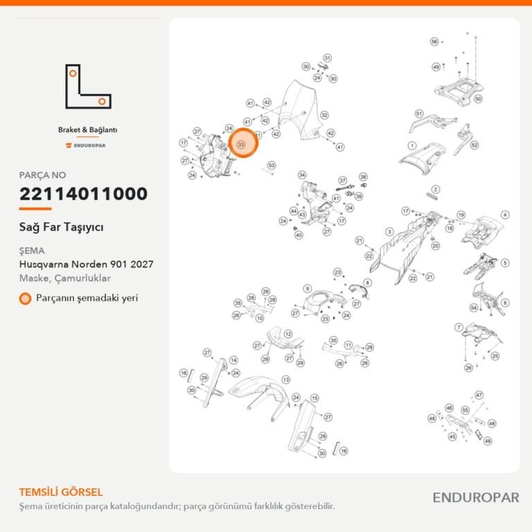 Sağ Far Taşıyıcı 22114011000 parça şeması