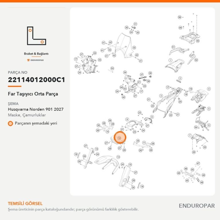 Far Taşıyıcı Orta Parça 22114012000C1 parça şeması