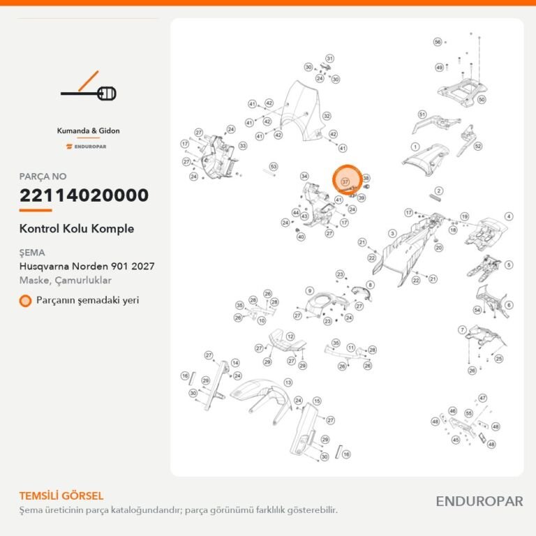 Kontrol Kolu Komple 22114020000 parça şeması