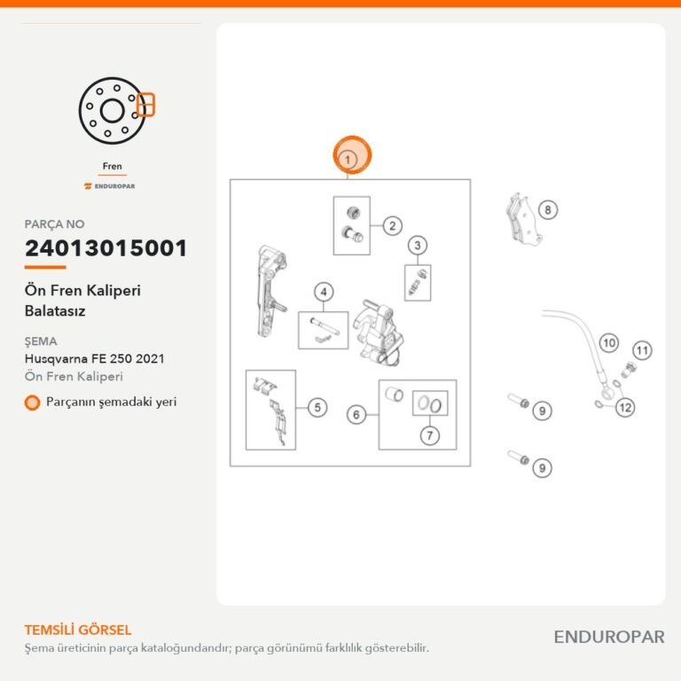 Ön Fren Kaliperi Balatasız 24013015001 parça şeması