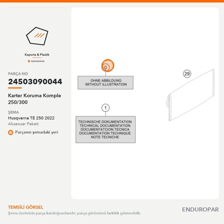Karter Koruma Komple 250/300 24503090044 parça şeması