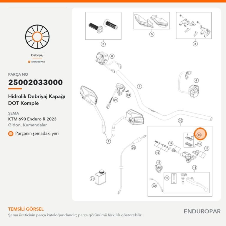 Hidrolik Debriyaj Kapağı DOT Komple 25002033000 parça şeması