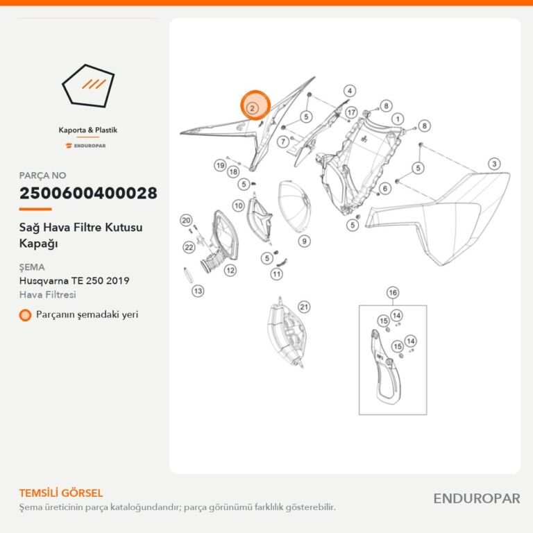 Sağ Hava Filtre Kutusu Kapağı 2500600400028 parça şeması