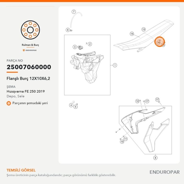 Flanşlı Burç 12X10X6,2 25007060000 parça şeması