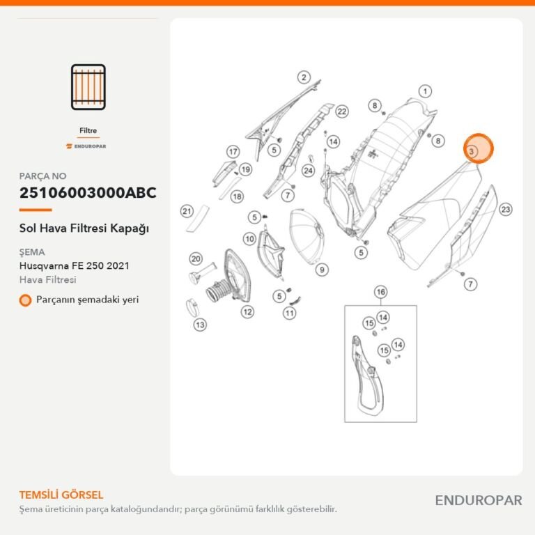 Hava Filtresi Kapak Sol 25106003000ABC parça şeması