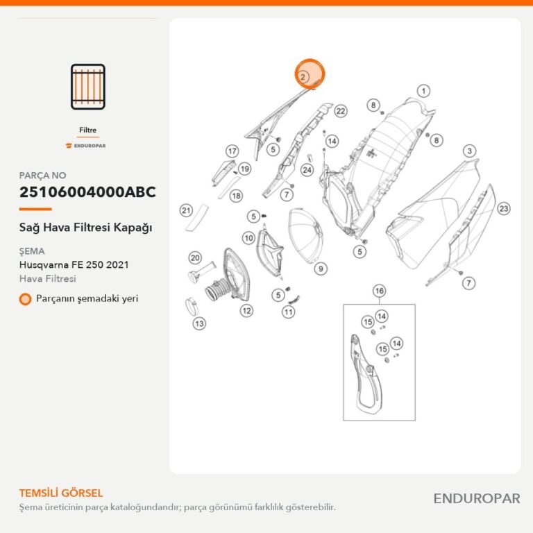 Sağ Hava Filtresi Kapağı 25106004000ABC parça şeması
