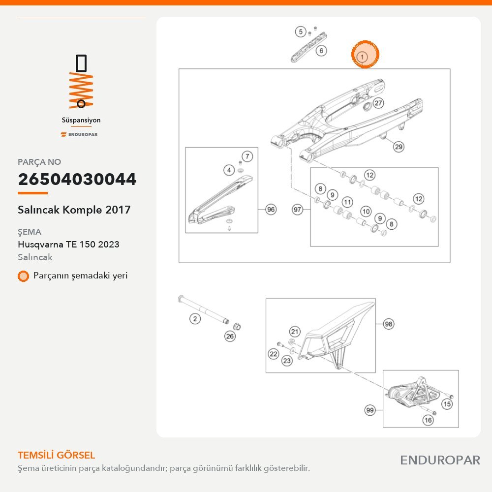 Salıncak Komple 2017 26504030044 parça şeması
