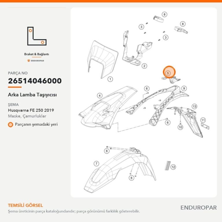 Arka Lamba Taşıyıcısı 26514046000 parça şeması