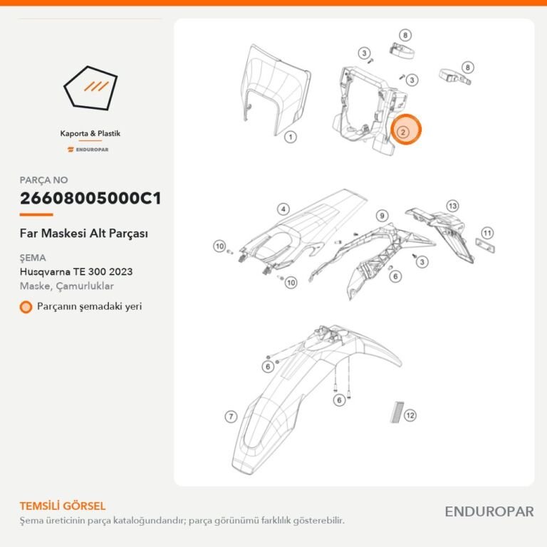 Far Maskesi Alt Parçası 26608005000C1 parça şeması