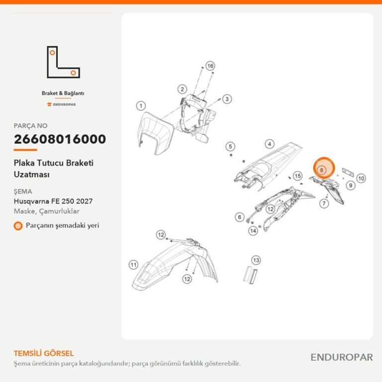 Plaka Tutucu Braketi Uzatması 26608016000 parça şeması