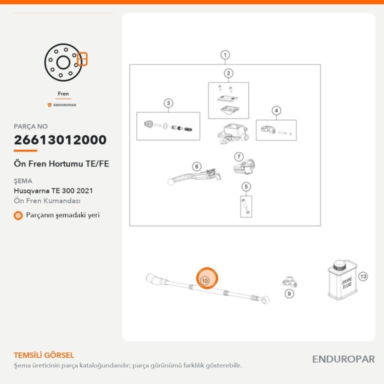 Ön Fren Hortumu TE/FE 26613012000 parça şeması