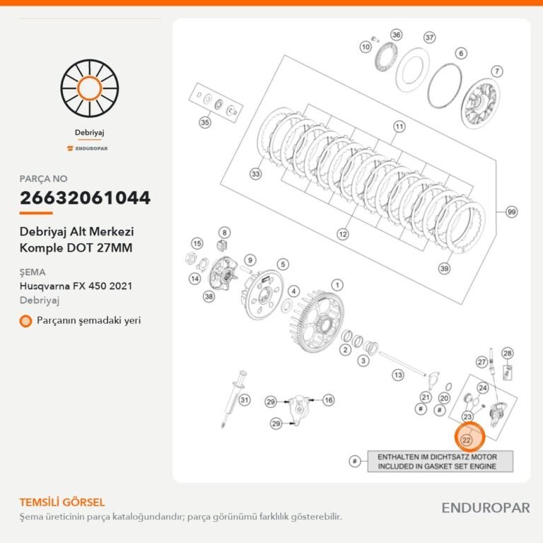 Debriyaj Alt Merkezi Komple DOT 27MM 26632061044 parça şeması