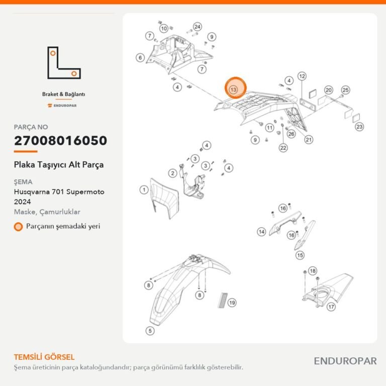 Plaka Taşıyıcı Alt Parça 27008016050 parça şeması