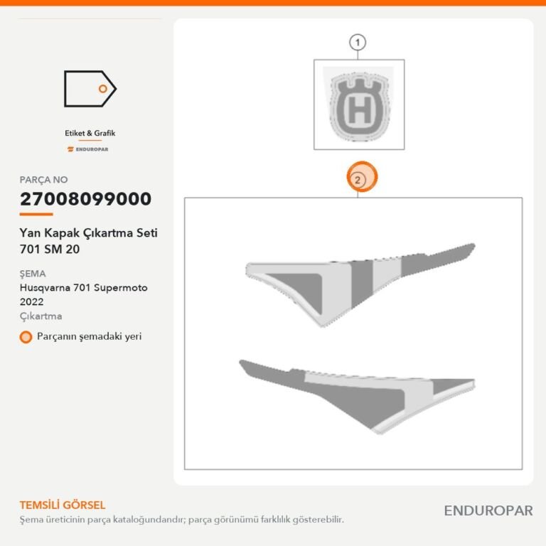 Yan Kapak Çıkartma Seti 701 SM 20 27008099000 parça şeması