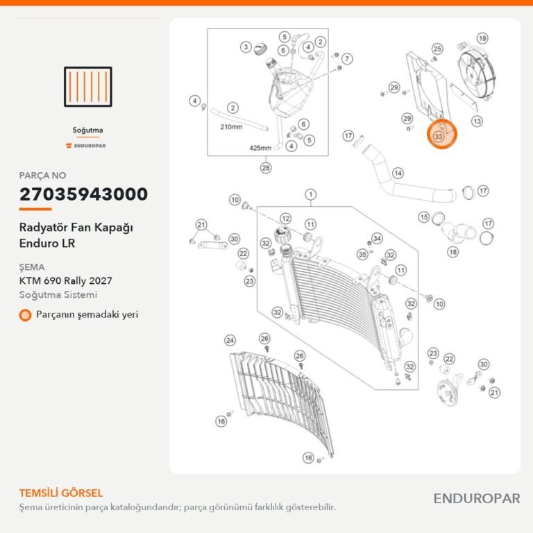 Radyatör Fan Kapağı Enduro LR 27035943000 parça şeması