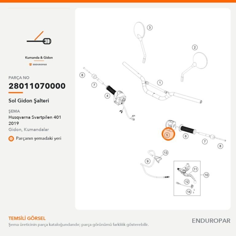 Sol Gidon Şalteri 28011070000 parça şeması