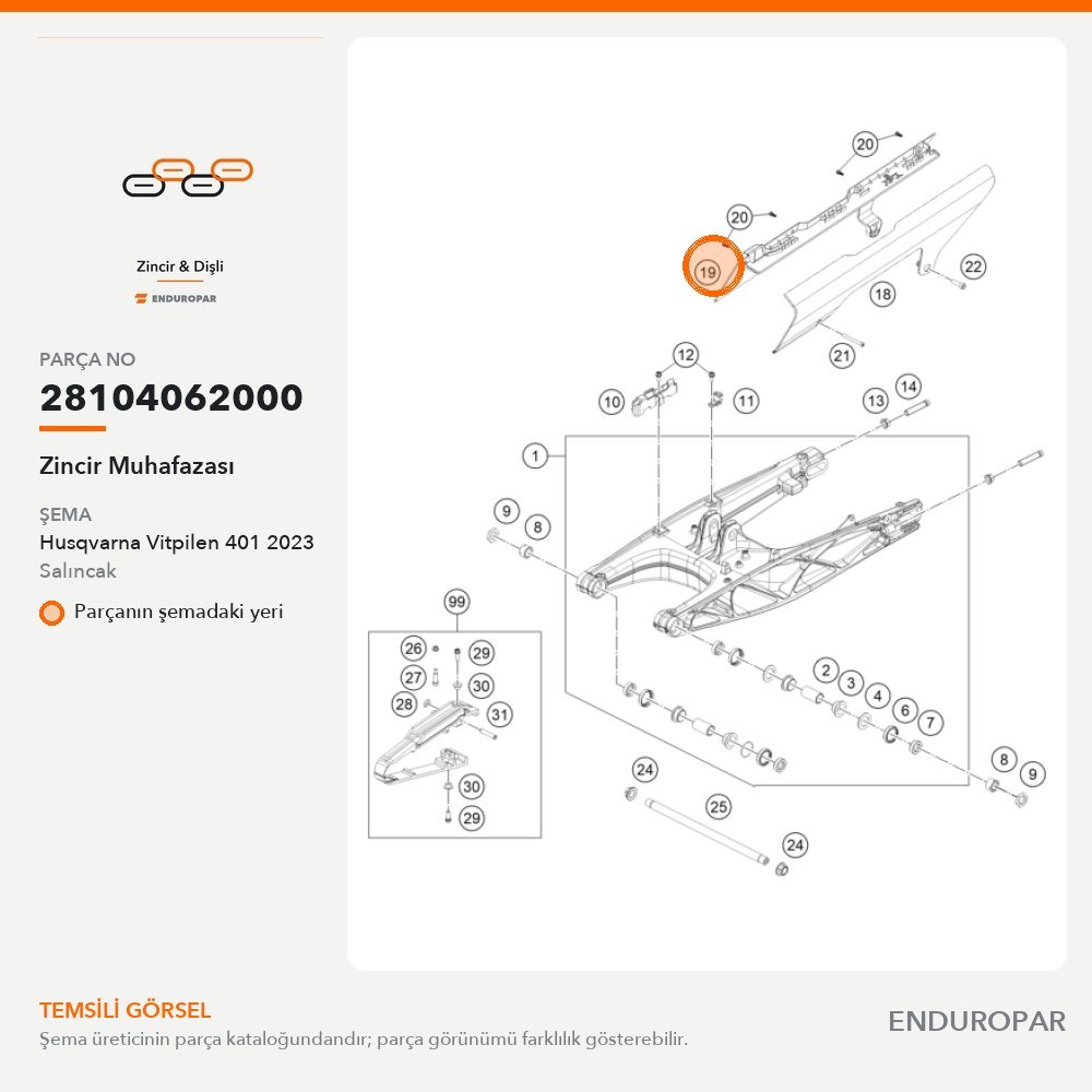 Zincir Muhafazası 28104062000 parça şeması