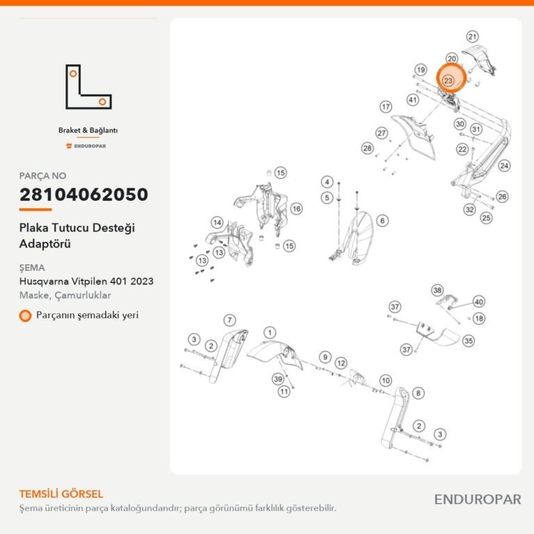 Plaka Tutucu Desteği Adaptörü 28104062050 parça şeması