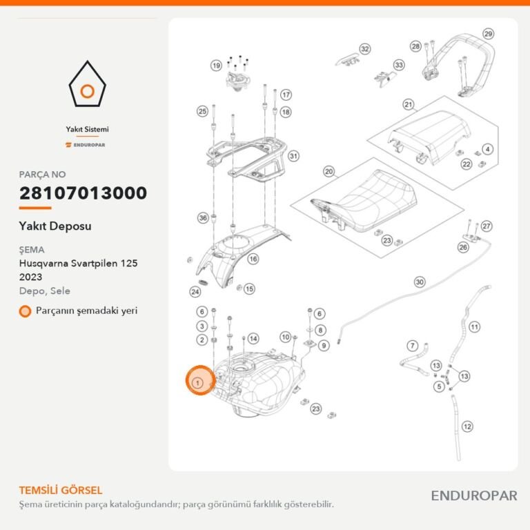 Yakıt Deposu 28107013000 parça şeması