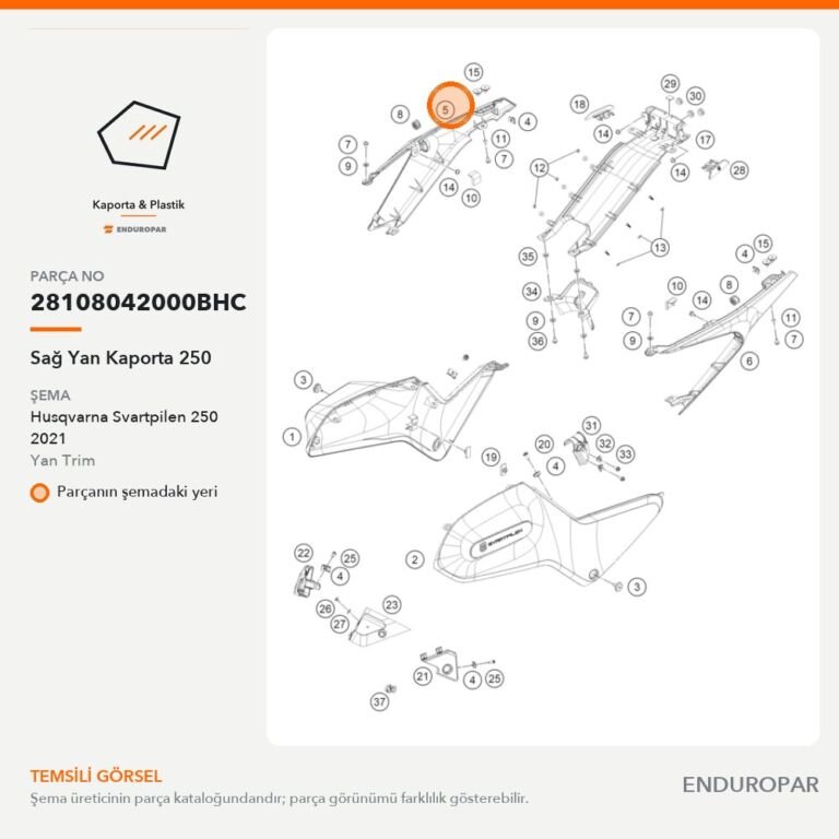 Sağ Yan Kaporta 250 28108042000BHC parça şeması
