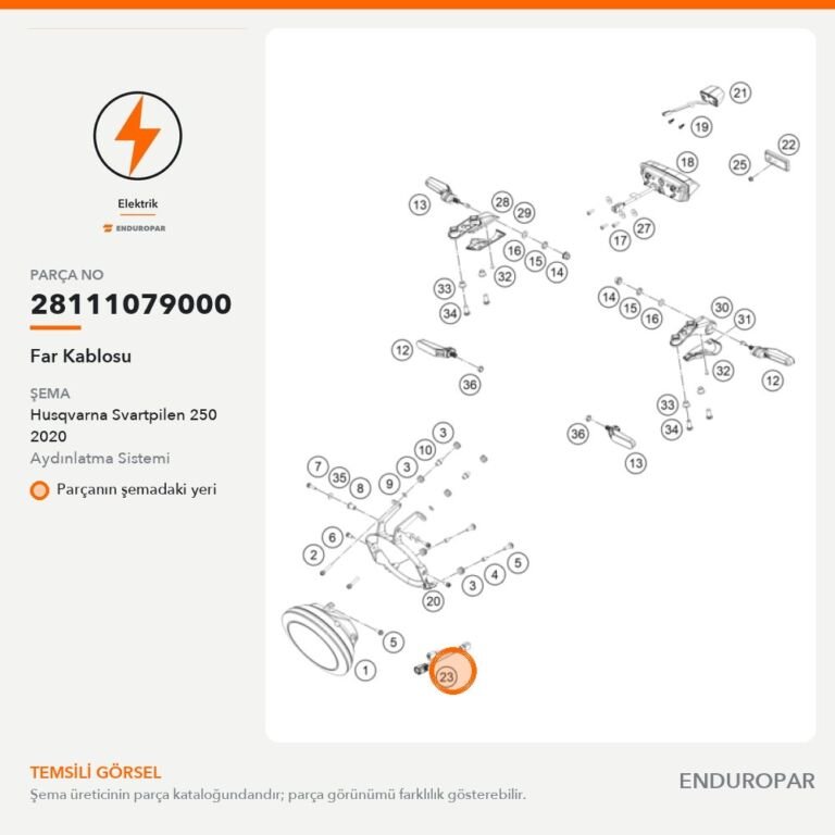Far Kablosu 28111079000 parça şeması
