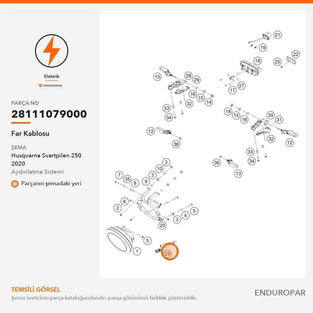 Far Kablosu 28111079000 parça şeması