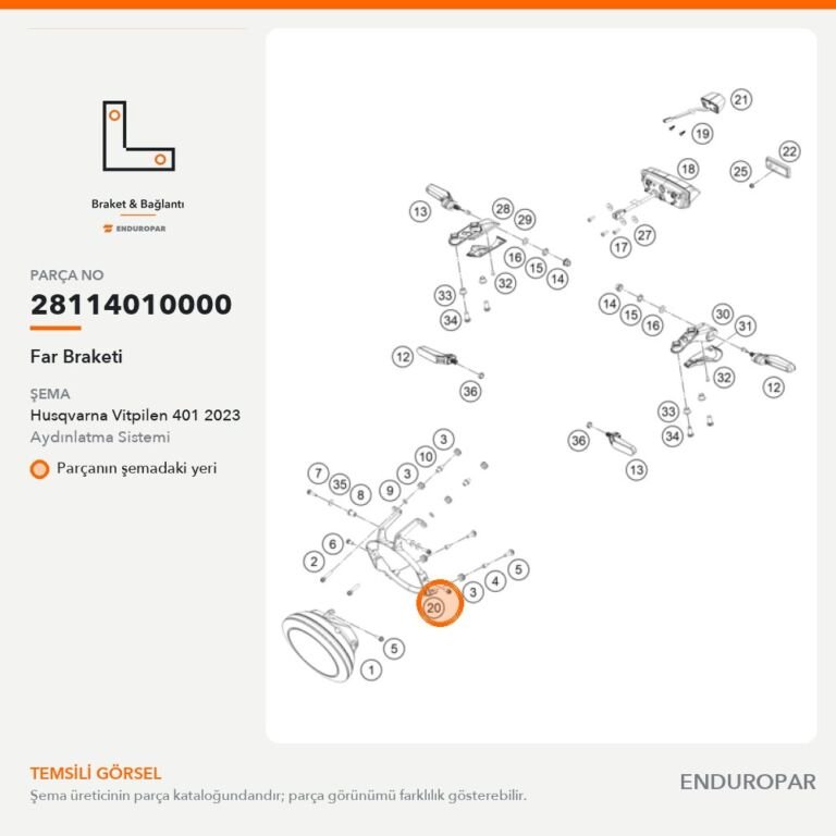 Far Braketi 28114010000 parça şeması